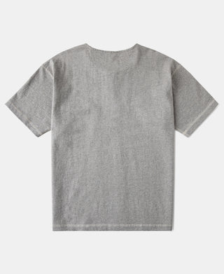 1940s Slub Cotton Henley Pocket T-shirt - Gray