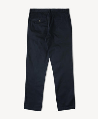 Cotton-Blend Slim Tapered Trousers - Navy