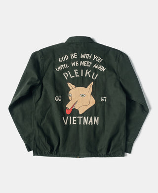 Vietnam-Souvenirjacke mit Fuchsstickerei