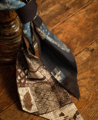 Vintage Printed Neck Scarf - Coffee