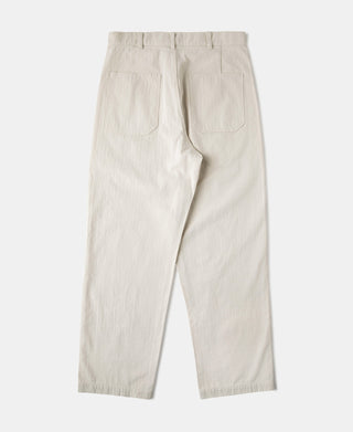 1940s USN-Inspired Herringbone Deck Trousers - White