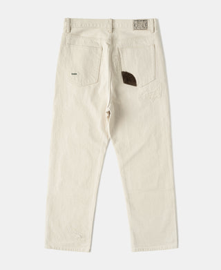 15.5 oz Ecru Selvedge Denim Repair Jeans