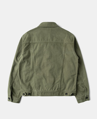 Classic Canvas Cruiser Cropped Jacket - Olive