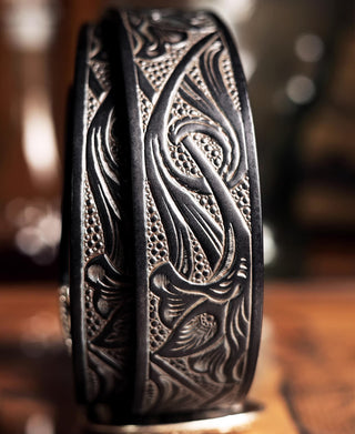 Arabesque Carved Belt - Black
