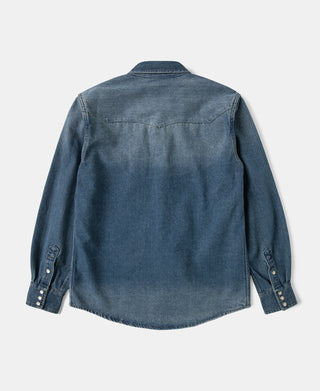 6.5 oz Washed Denim Button-Down Collar Shirt