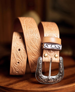 Arabesque Carved Belt - Natural