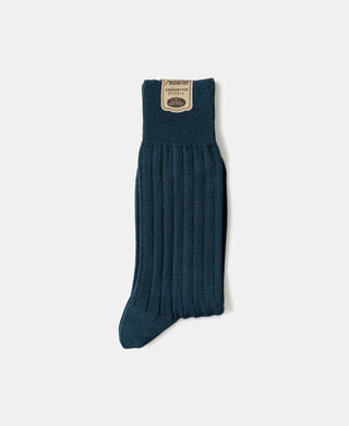 1950s Ribbed Dress Socks - Navy