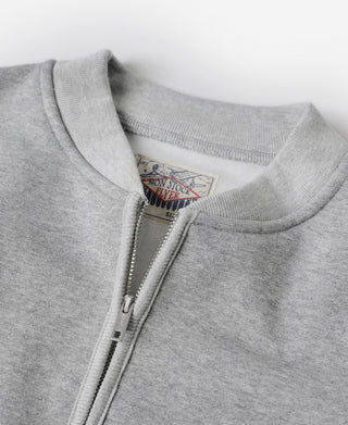 Racing-Sweatshirt aus schwerem Fleece mit halbem Reißverschluss – Grau