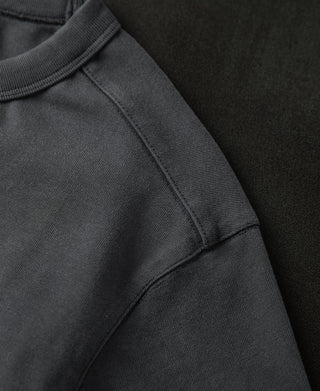 shoulder detail of Vintage Black Sun-Washed Cotton Long Sleeve T-Shirt
