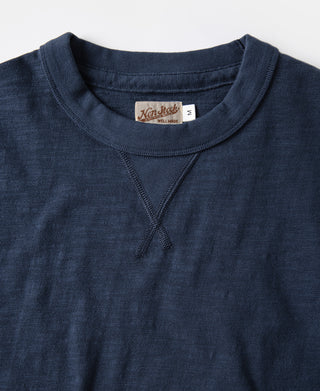 Schweres Schlauch-T-Shirt mit Zwickel aus US-Baumwolle – Indigo