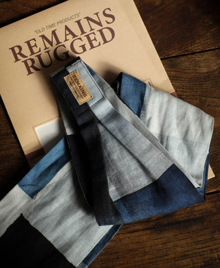 Vintage Printed Neck Scarf - Blue/White
