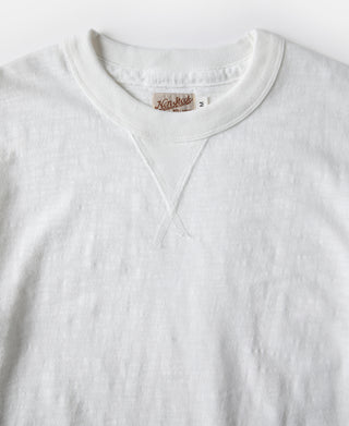 Schweres Schlauch-T-Shirt mit Zwickel aus US-Baumwolle – Weiß