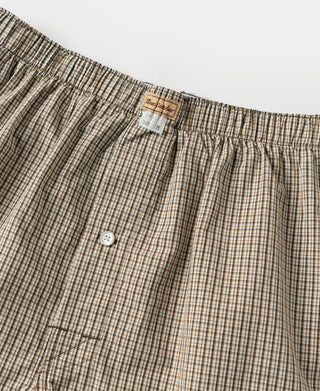 1950s Cotton Boxer Shorts - Brown Stripes