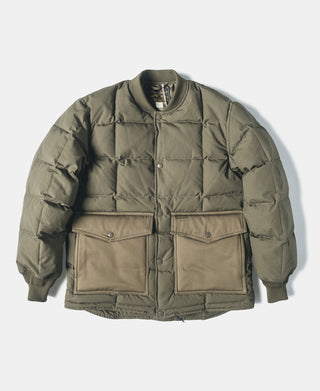 Box Quilted Down Liner Jacket - Olive