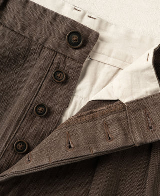 1930s Herringbone Double Pleated Trousers