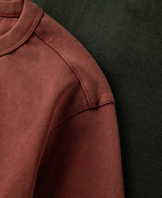 shoulder detail of Clay Sun-Washed Cotton Long Sleeve T-Shirt