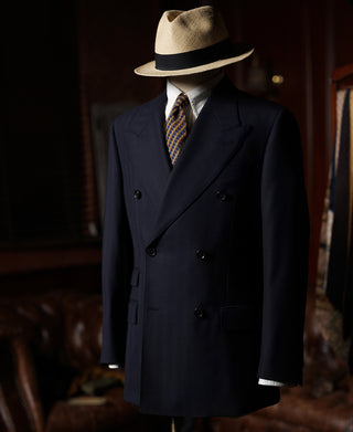 1930s Herringbone Double-Breasted Suit Jacket