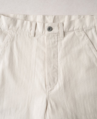 1940s USN-Inspired Herringbone Deck Trousers - White