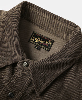 Bolero Embroidered Corduroy Western Shirt - Brown