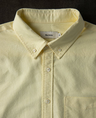 collar detail of Yellow Button Down Oxford Shirt