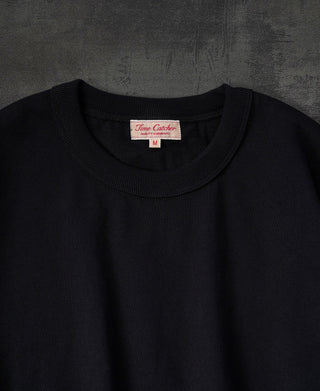 Loopwheel Tubular Langarm-T-Shirt aus 10,5 oz Baumwolle – Schwarz