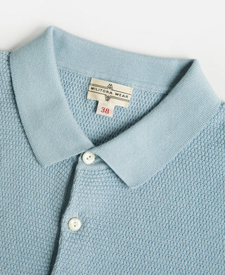 Lot 926 Jacquard Short Sleeve Polo Shirt - Light Blue