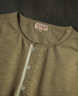1900년대 9.8온스 슬러브 코튼 헨리 티셔츠 - 샌드