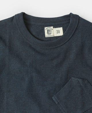 1930s Slanted Pocket Tubular T-Shirt - Navy