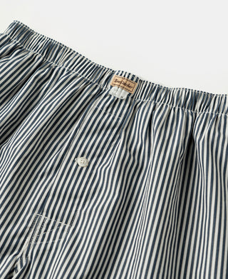 1950s Cotton Boxer Shorts - Blue Stripes