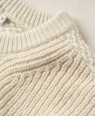 Rib & Seed-Stitch US Cotton Knit Sweater