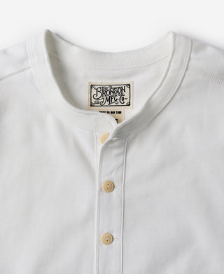Vintage Langarm-Henley-Shirt – Weiß