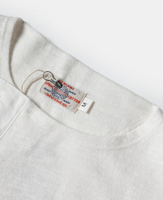 Side Closing Short Sleeve Henley T-Shirt - White