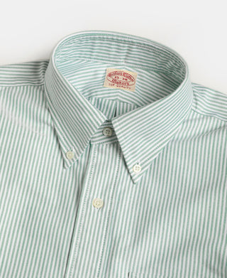 Lot 219 Button Down Oxford Shirt - Green Stripe