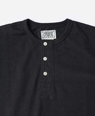 Vintage Short Sleeve Henley T-Shirt - Black