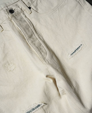 15.5 oz Ecru Selvedge Denim Repair Jeans