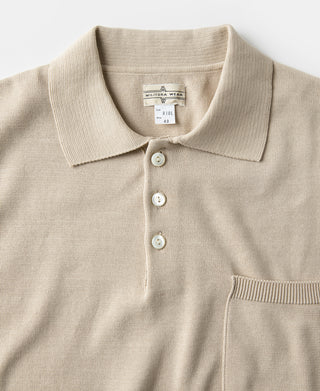 Lot 910L Long Sleeve Knitted Polo Shirt - Apricot