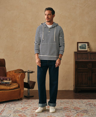 Classic Fit Breton Stripe Cotton Jersey Hoodie