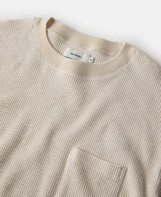 Honeycomb Waffle Knit T-Shirt - Oatmeal
