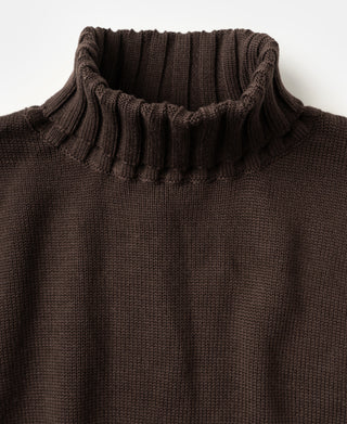 Wool-Blend Roll Neck Sweater - Coffee