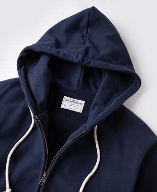 Heavyweight Terry Zip-Up Hoodie - Dark Blue