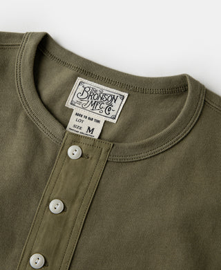 Vintage Short Sleeve Henley T-Shirt - Green