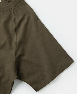 Heavyweight Plain Raglan Short Sleeve T-Shirt - Dark Olive