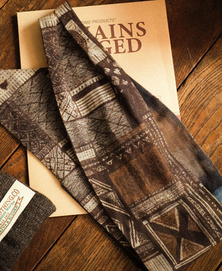 Vintage Printed Neck Scarf - Coffee