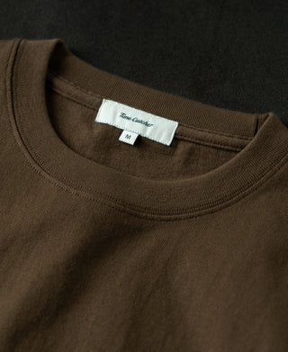 Regular Fit Heavyweight Tubular Jersey T-Shirt - Brown