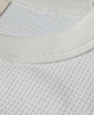 Schwere Unterwäsche aus Waffelbaumwolle – Weiß