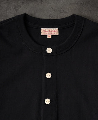 1930년대 10.5온스 코튼 루프휠 튜블러 헨리 셔츠 - 블랙