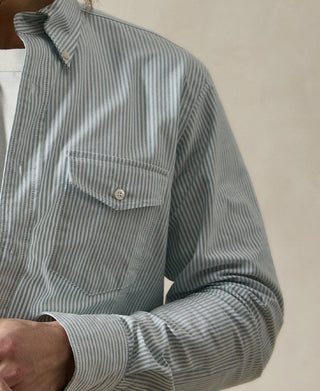 Lot 219 Button Down Oxford Shirt - Green Stripe