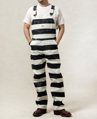 16 oz Striped Canvas High Back Prisoner Overalls