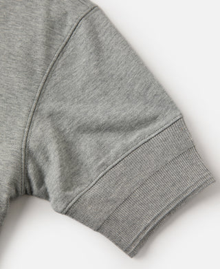 cuff detail of Vintage Short Sleeve Henley T-Shirt - Gray