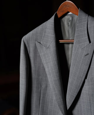 1940s Gray Striped Wool Single-Breasted Suit Jacket